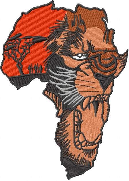 Lion africa embroidery design 3