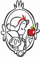 Mirror princess aurora take apple embroidery design