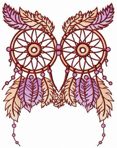 Owl eyes machine embroidery design