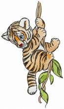 Tiger on liana embroidery design