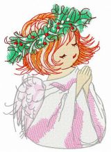 Praying before Christmas embroidery design