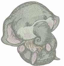 Newborn elephant embroidery design
