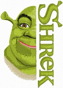 Shrek with Logo embroidery design