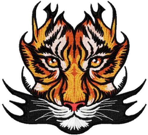 Tiger tribal embroidery design
