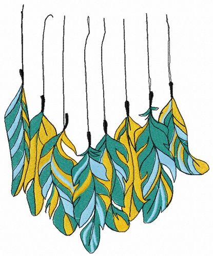 Feathers 3 machine embroidery design