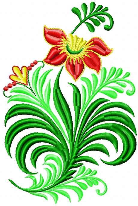 Flower decor free machine embroidery design