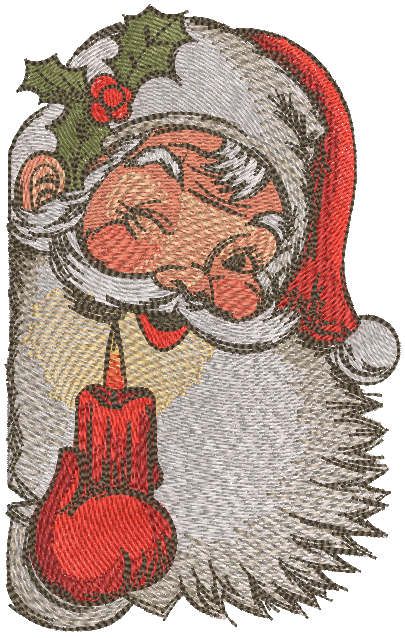 Santa with candle embroidery design