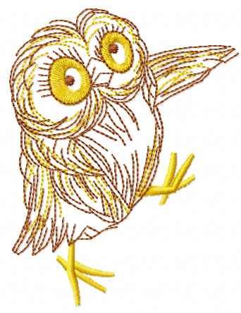 Cute small dancing owl free embroidery design