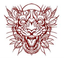 Tribal tiger 4 embroidery design