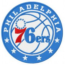 Philadelphia 76ers logo embroidery design