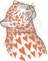Panther of love embroidery design