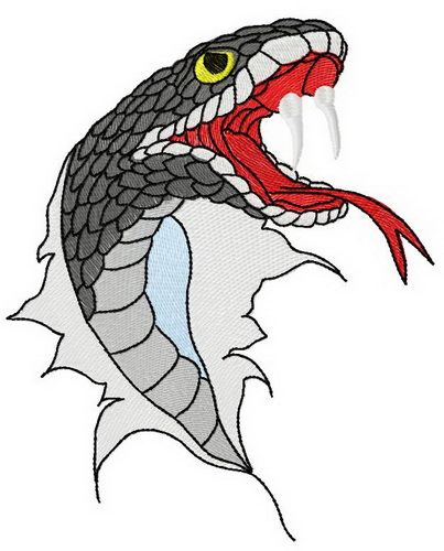 Snake's bite machine embroidery design