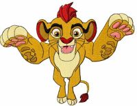 Simba attack embroidery design
