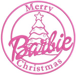 Merry Christmas Barbie embroidery design