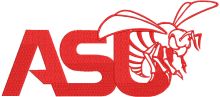Alabama State Hornet logo one color embroidery design