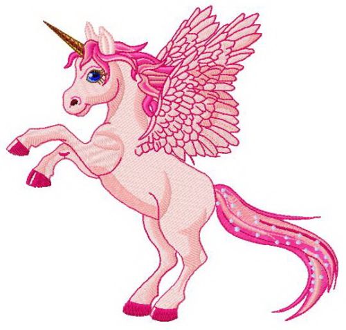 Pink unicorn machine embroidery design