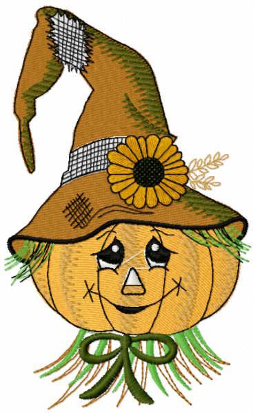 Scarecrow Pumpkin free embroidery design