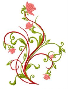Winding rose embroidery design