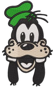 Smiling Goofy Head embroidery design
