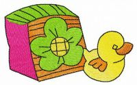 Rubber ducky and cube embroidery design