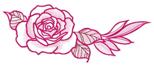 Fresh rose machine embroidery design
