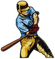 Baseball player 4 embroidery design