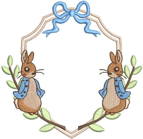 peter rabbit frame embroidery design