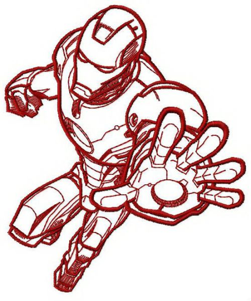 Iron Man STOP machine embroidery design