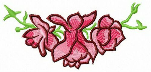 Composition with buds machine embroidery design