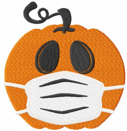 Covid halloween pumpkin free embroidery design