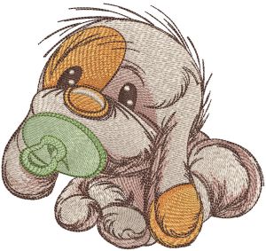Newborn puppy embroidery design