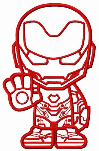 Stubborn Iron Man machine embroidery design