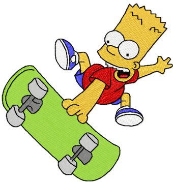Bart Simpson Skater Boy machine embroidery design
