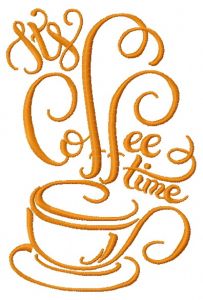 It's coffee time embroidery design