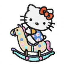 Hello Kitty Riding Horse embroidery design