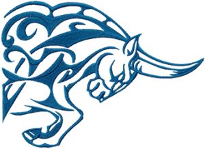 Tribal Bull embroidery design