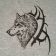 Tribal Wolf design embroidered