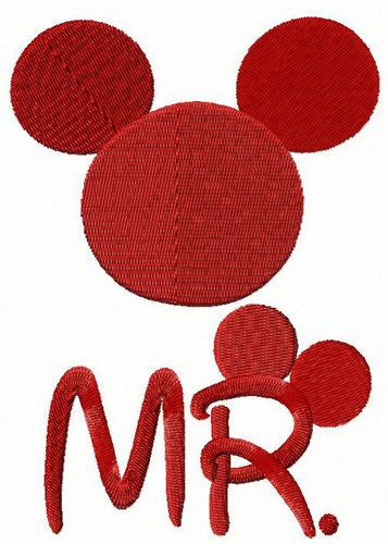 Mr. Mouse machine embroidery design
