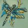 Water color dragonfly embroidery design