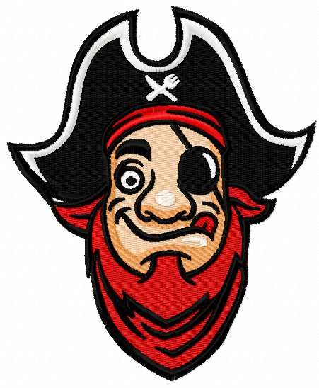 Funny pirate embroidery design