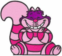 Cute cheshire cat embroidery design