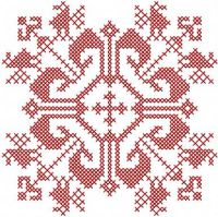 Red cross stitch decoration free embroidery design