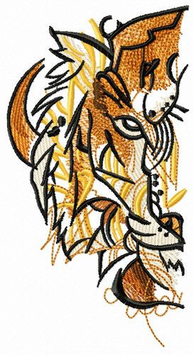 Tiger's muzzle machine embroidery design
