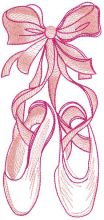 Pink pointe shoes as a gift embroidery design