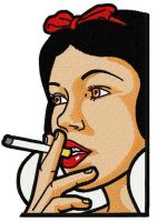 Snow White smoking 2 embroidery design