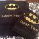 Batman embroidered logo on towel