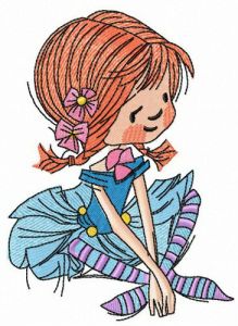 Tired after dancing embroidery design