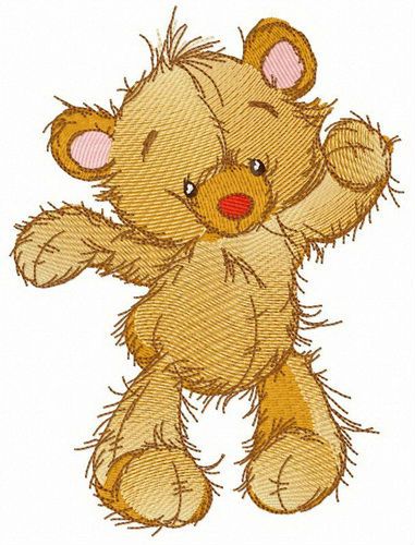 Teddy bear's crazy dance machine embroidery design