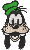 Smiling Goofy Head embroidery design
