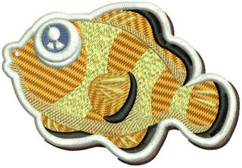 Clownfish machine embroidery design